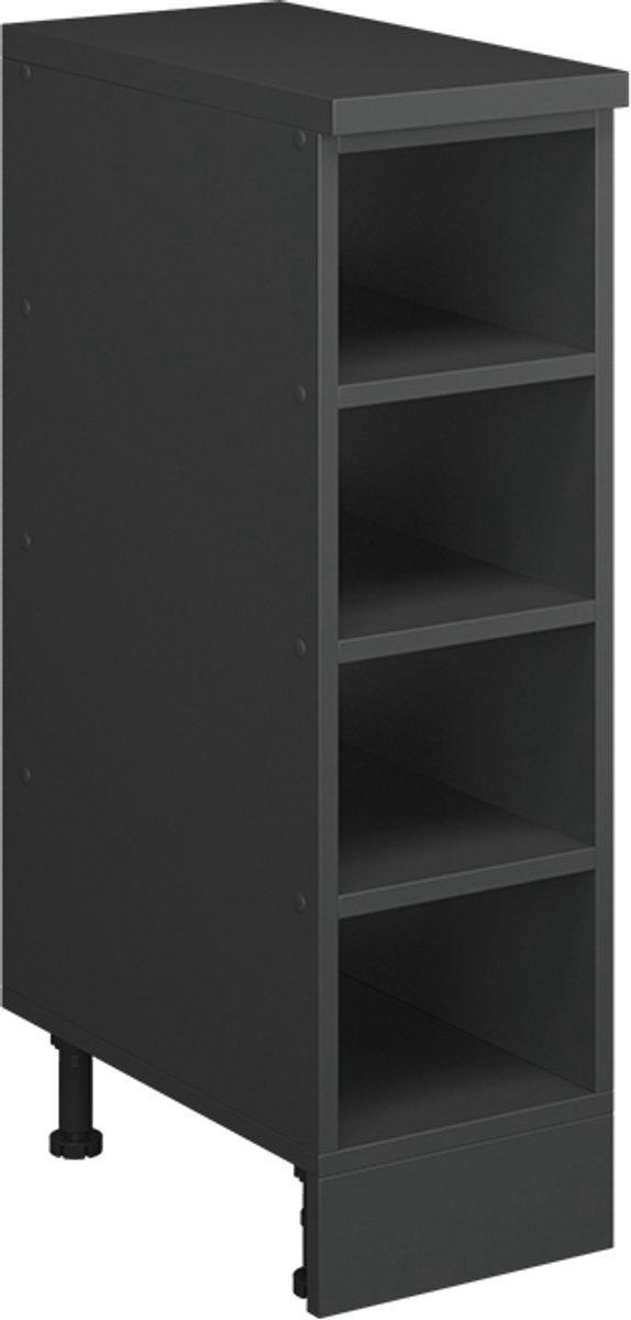 Vicco Keukenkast voor schuine wand R-Line, Antraciet/Antraciet, 25 cm zonder schuine zijde, open