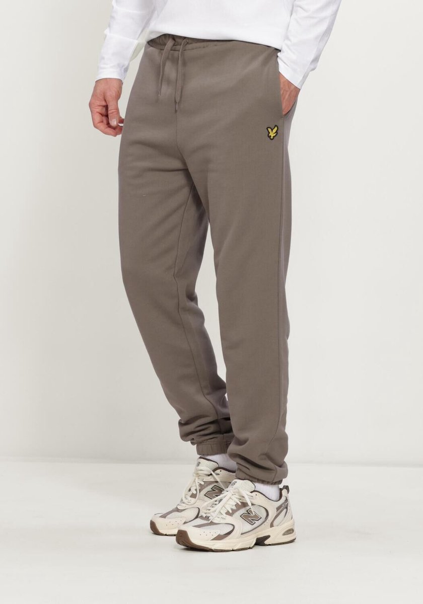 Lyle & Scott Slim Sweatpant Heren - trainingsbroek - Taupe - Maat XS
