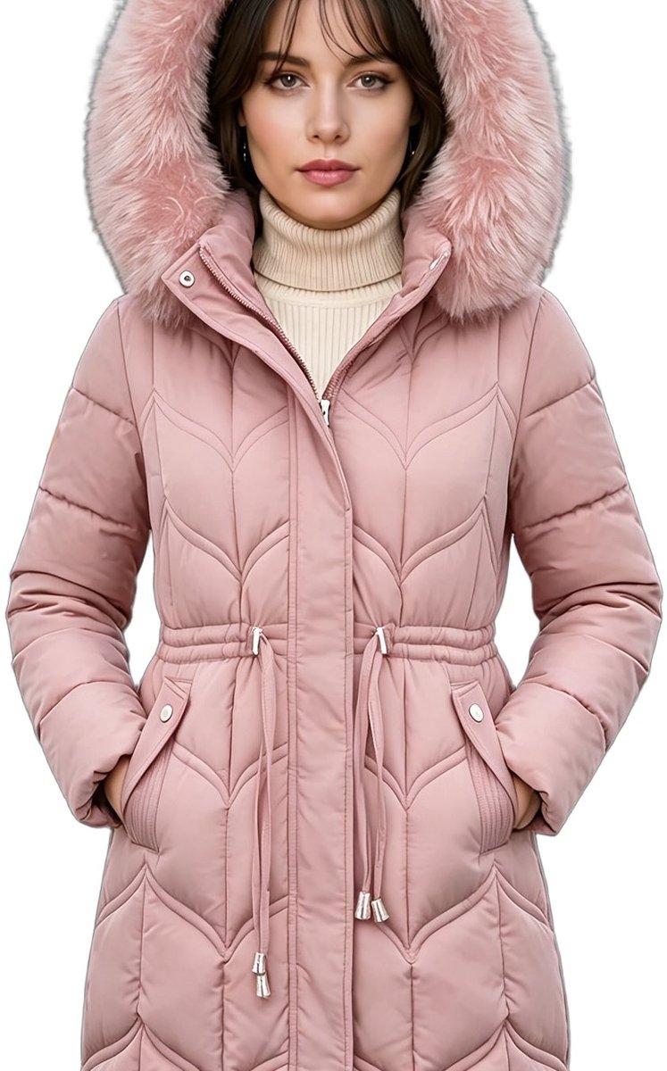 Currero Winterjas Parka Dames Lange Jas Dames Wintermantel Overjas Gewatteerd Waterdicht Winter Stijlvol Mantel Vrouwen Volwassen Roze