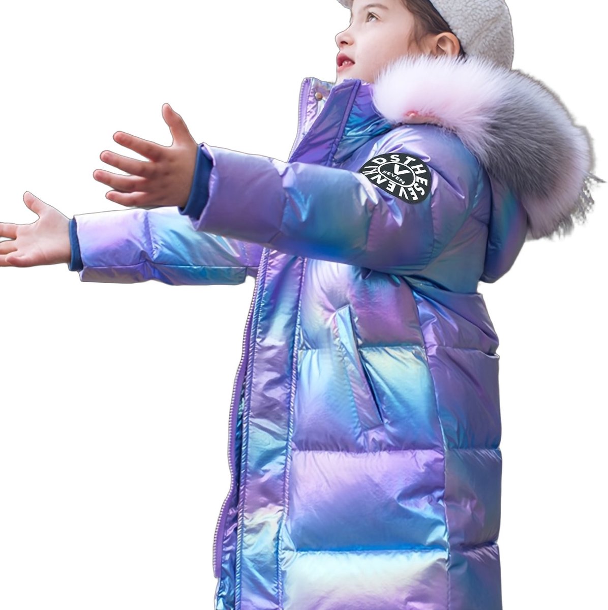 Currero Winterjas Parka Meisjes Lange Jas Meisje Wintermantel Overjas Gewatteerd Waterdicht Winter Stijlvol Mantel Kinderen 6-7 Jaar Paars