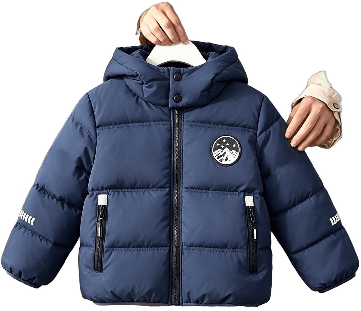 Currero Winterjas Parka Jongens Lange Jas Wintermantel Overjas Gewatteerd Waterdicht Winter Stijlvol Mantel Kinderen 13 Jaar Blauw
