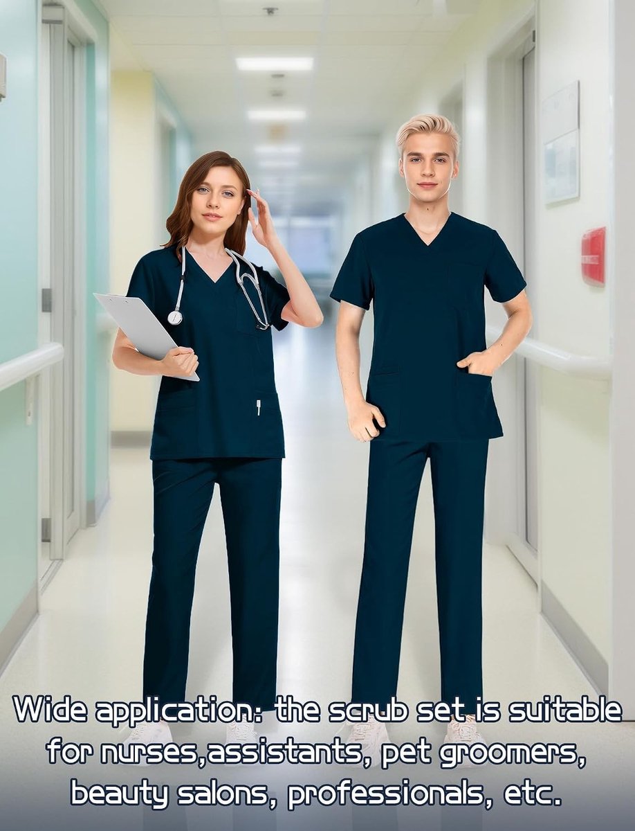 Comfortabele Unisex Scrub Set voor Medisch Personeel - Jacket en Broek voor Artsen en Verpleegkundigen