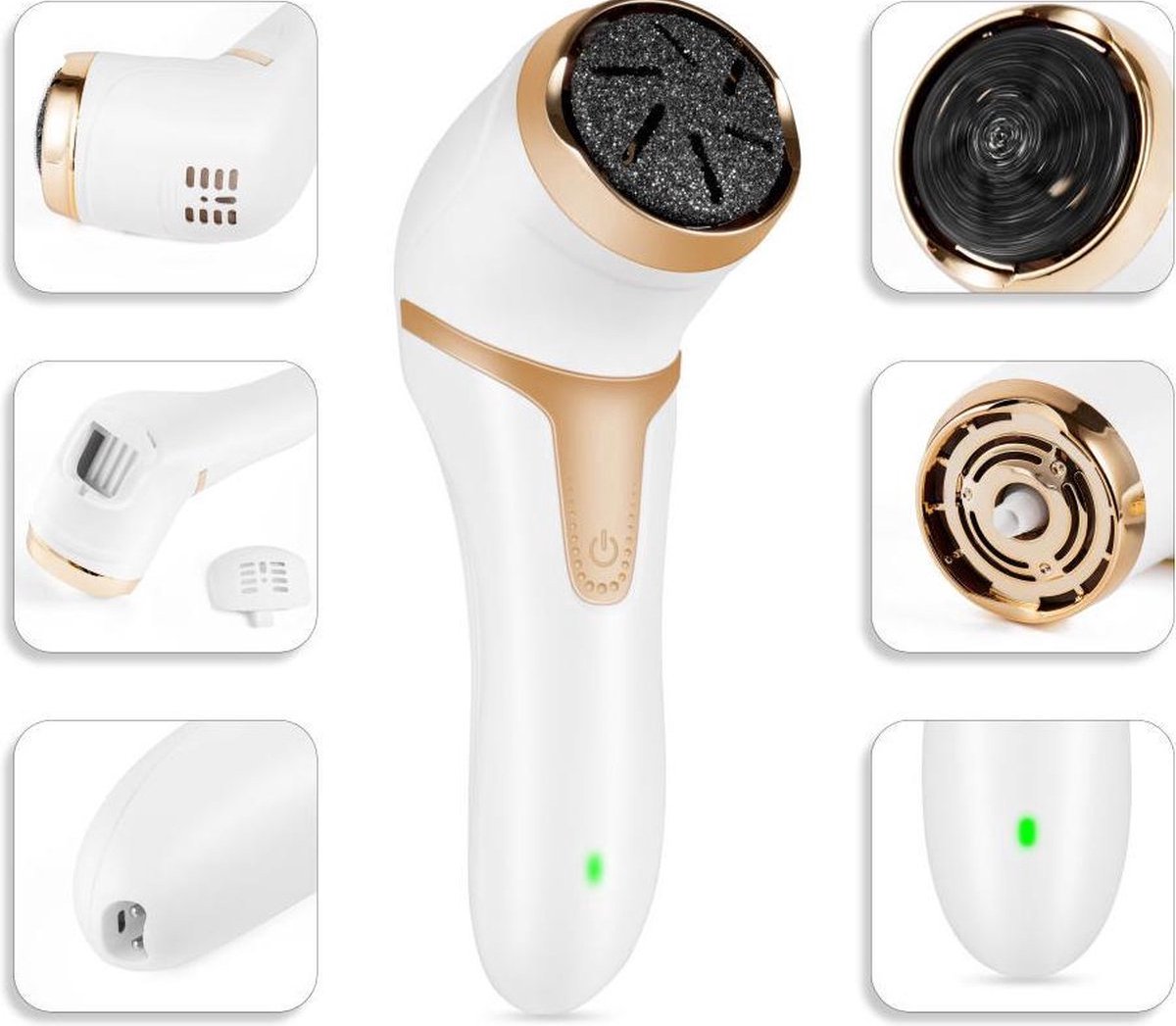 Bol.com Elektrische Eelt Verwijderaar - Voetvijl - Krachtige Motor 2500rpm - Geïntegreerde Zuigfunctie - Usb Oplaadbaar - 3 Vijl... aanbieding