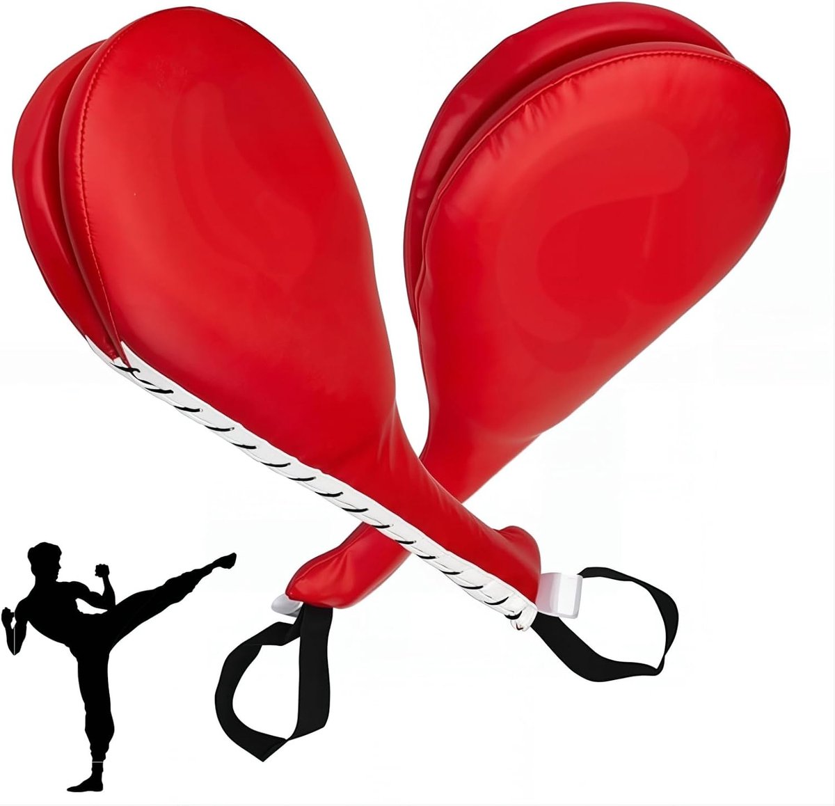 Taekwondo handpalmen 39x12 cm - dubbele bekleding - schokbestendig - ideale training voor kickboksen - ShopVlot