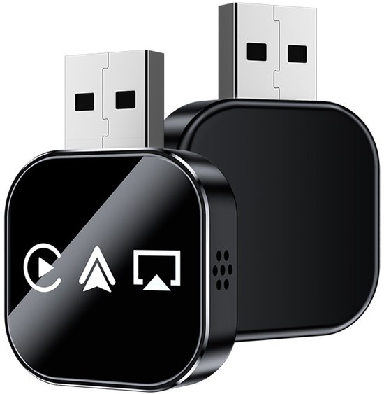2026 Upgrade 3-in-1 draadloze CarPlay Mirror Link-adapter Geschikt voor iPhone/Apple/Android-telefoon naar autoscherm, automatische verbinding, dubbele 2,4/5GHz wifi en Bluetooth 5.0, bedraad naar draadloos (Geschikt voor iPhone, 1 stuk)