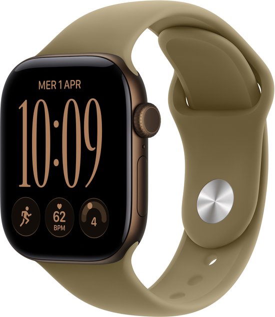Apple Watch Series 12 Cellular 42mm Donkerbrons Sportband S/M