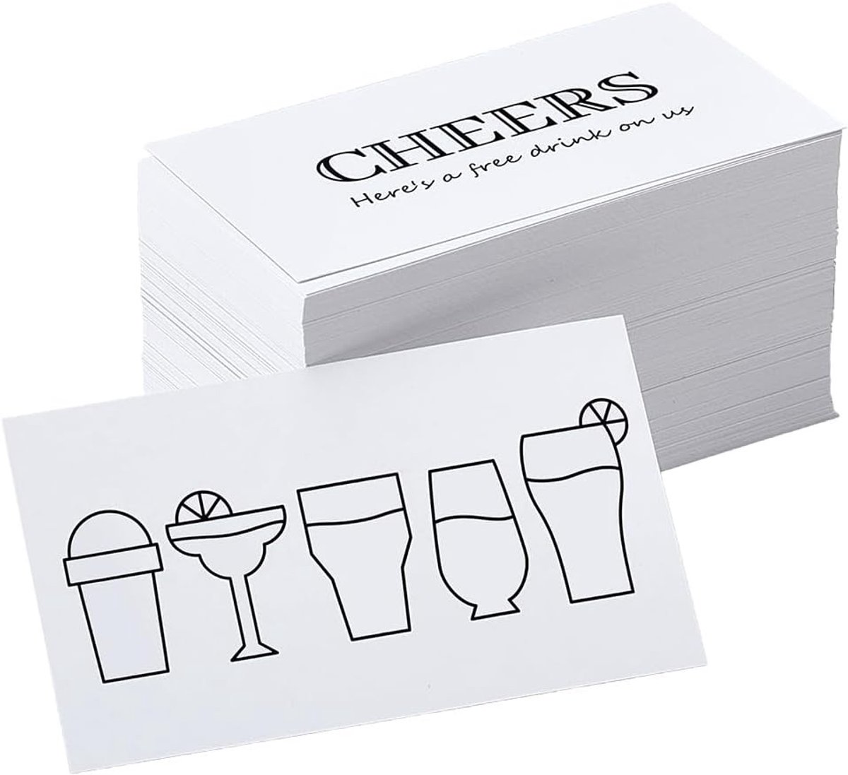 200 Stuks Witte Drink Tickets voor Feesten, Bruiloften en Evenementen - 2x9cm Papier Medailles voor Recepties en Formele Partijen