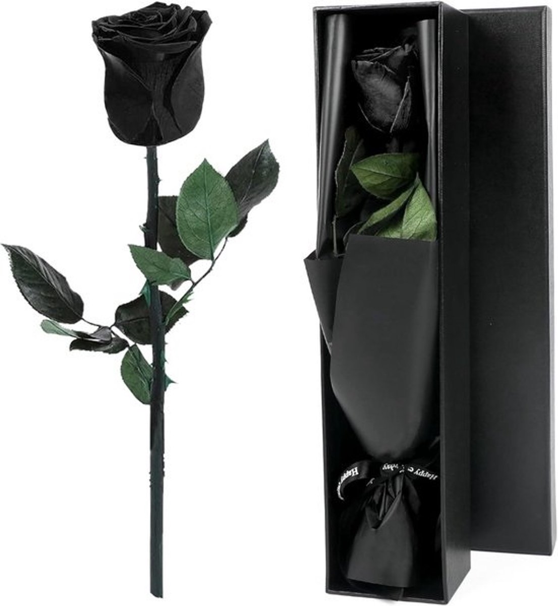 Eternal Black Rozen - Geconserveerde Rozenbloemen in Luxe Doos voor Vrouwen