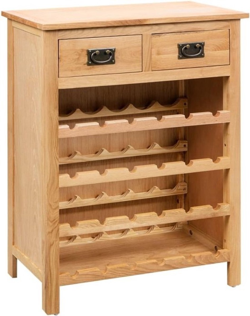 Eiken Wijnkast met Opbergruimte 72x32x90cm