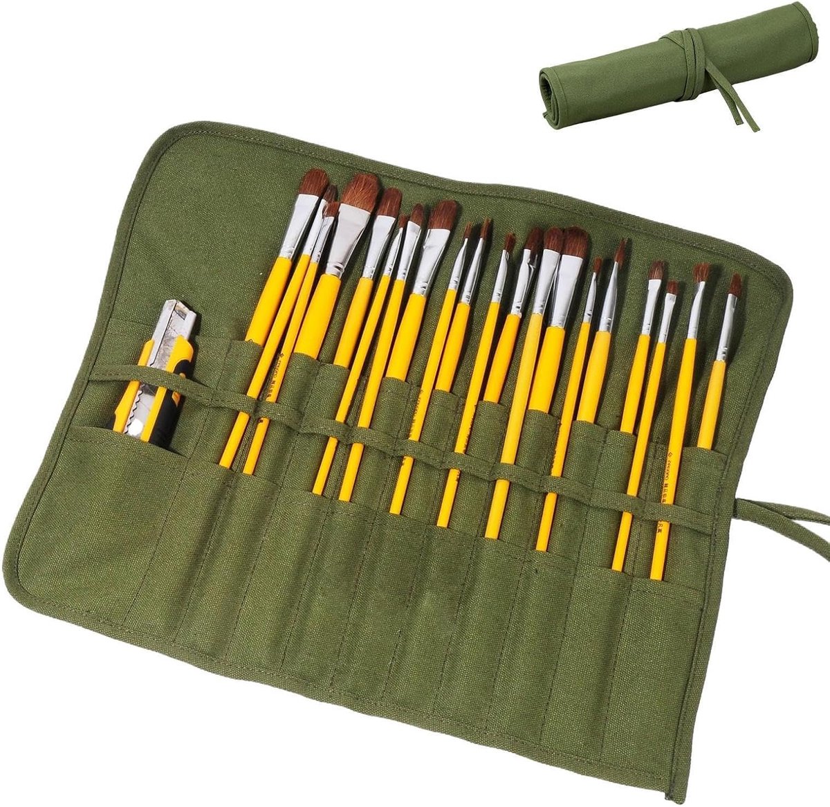 30 vakken rolopslag organizer tas | Canvas Aquarelkwast Penseelhouder voor School Kantoor Thuis Reizen Buiten