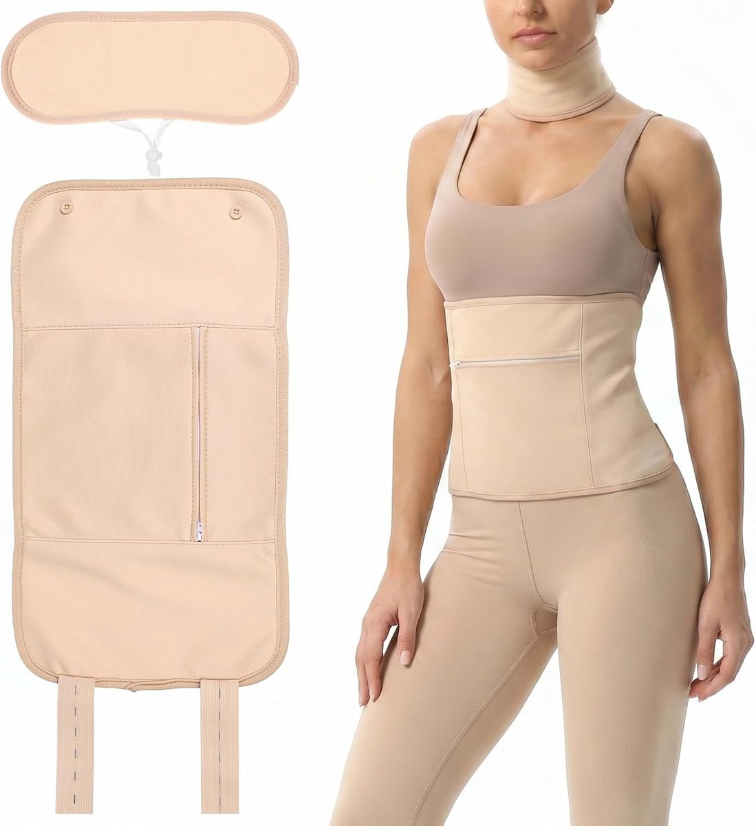 2 stuks ricinusolie verpakking, herbruikbare ricinusolie verpakkingen buik ricinusolie, ricinusolie wrap ricinusolie verpakking met verstelbare elastische bandjes voor buik, nek, werk, reizen