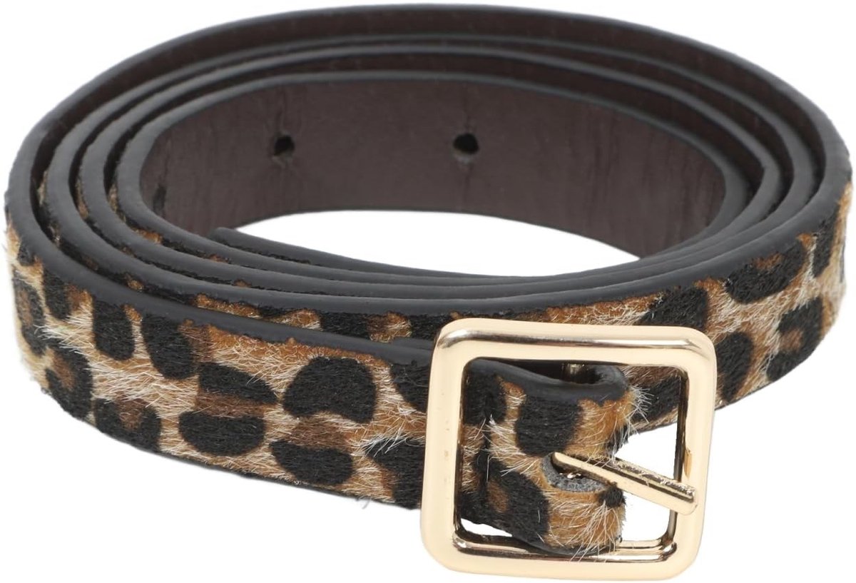 Dames Faux Leren Tailleband met Vierkante Gesp, Verstelbare Riem voor Jeans, Broeken en Jurken in Vintage Stijl, 101 cm