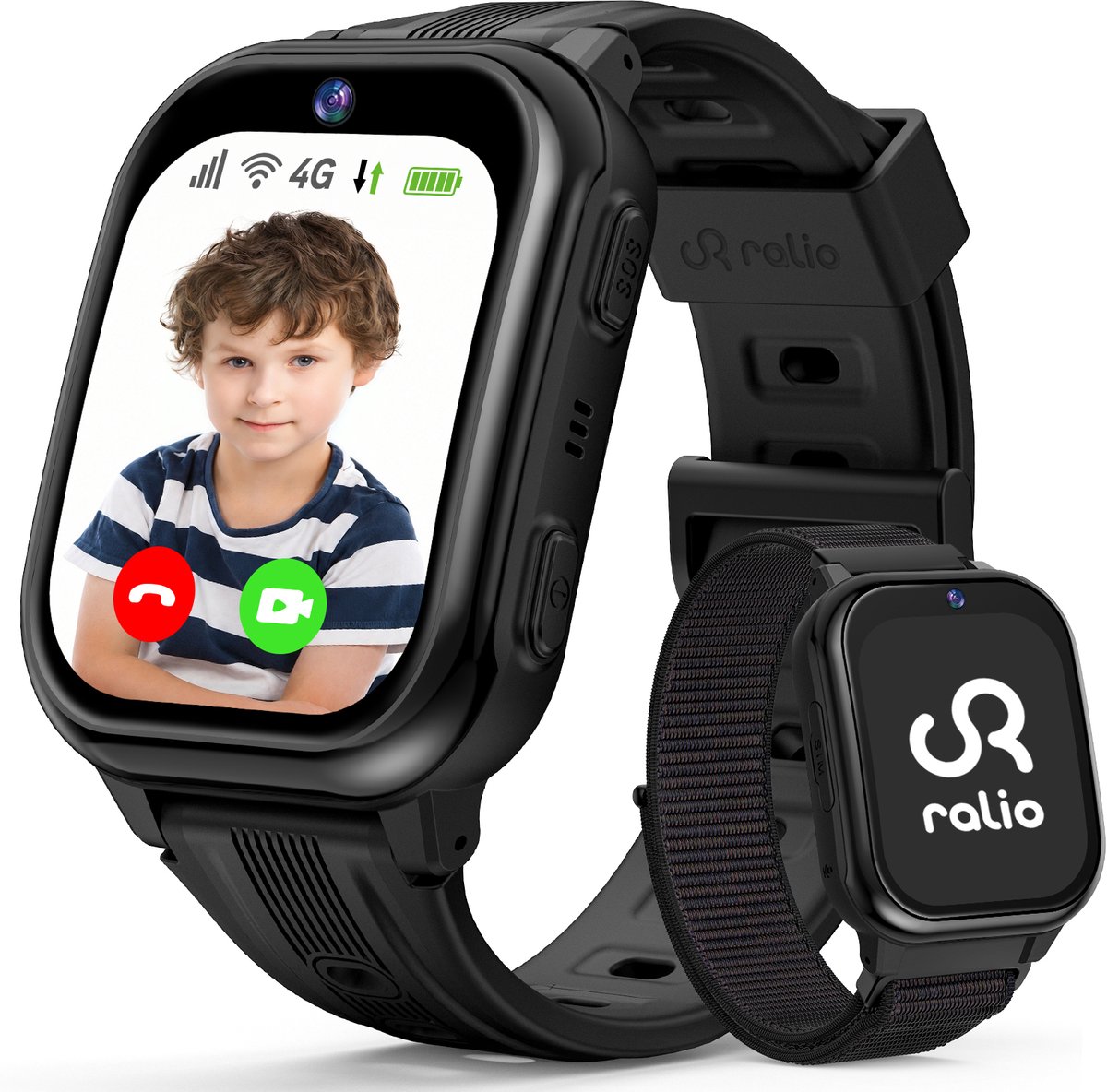 Ralio R5 Plus - GPS horloge kind - 4G - Smartwatch Kinderen Met Simkaart - Video bellen& SOS-knop - GPS Tracker Kind - Schoolmodus - Waterdicht Kinderhorloge - Stappenteller, Geofencing -Cadeaus voor Jongens en Meisjes