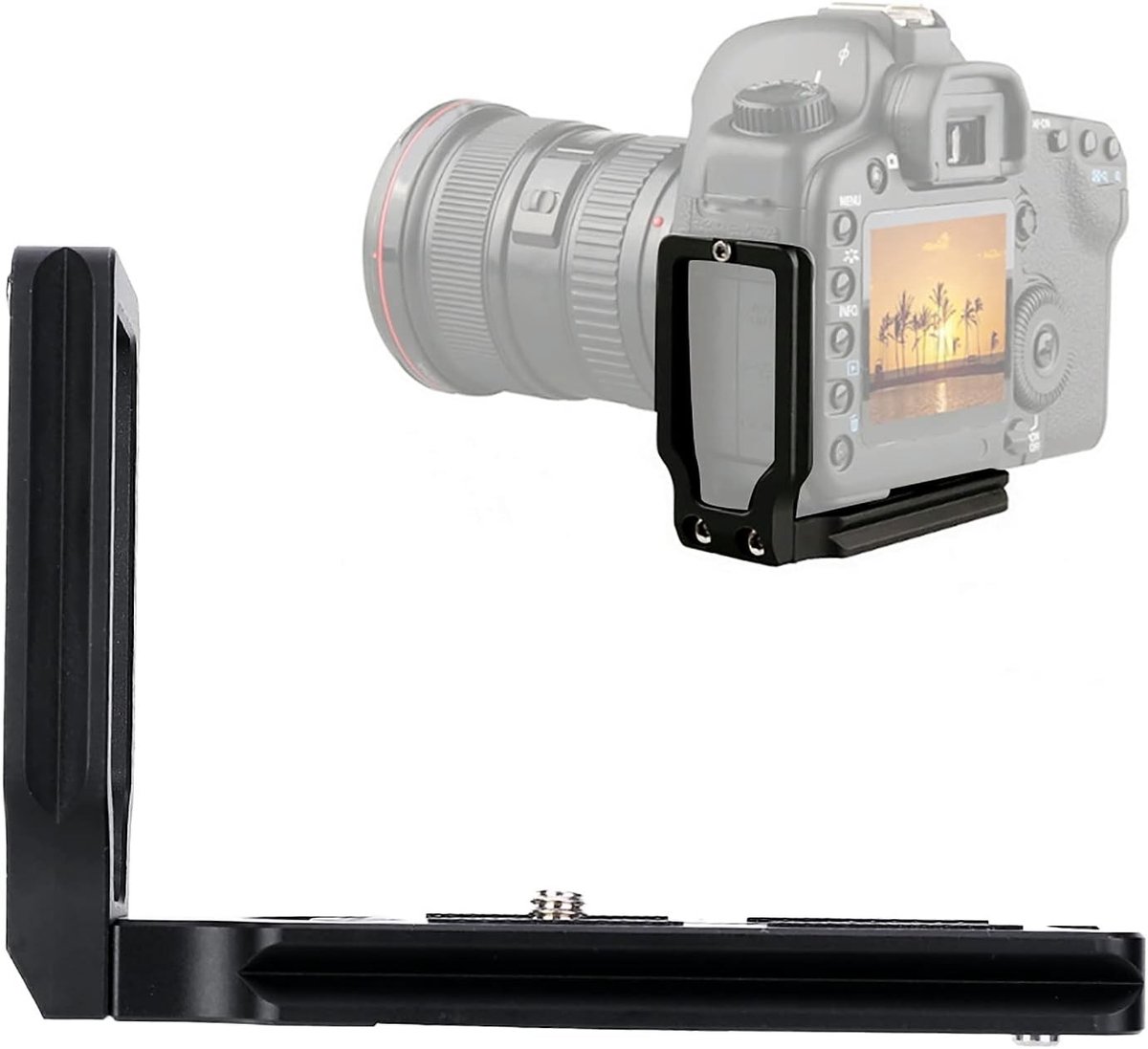 L-vormige snelontgrendelingsplaat, L-beugel met 1/4 schroefgat, ideaal voor statief en camera-accessoires