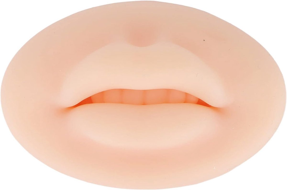 3D Zacht Siliconen Mondmodel, Siliconen Lippen Semi-permanent Zacht, Echt Huidgevoel, Nep-lippen voor Microblading-training(Lichte huid)