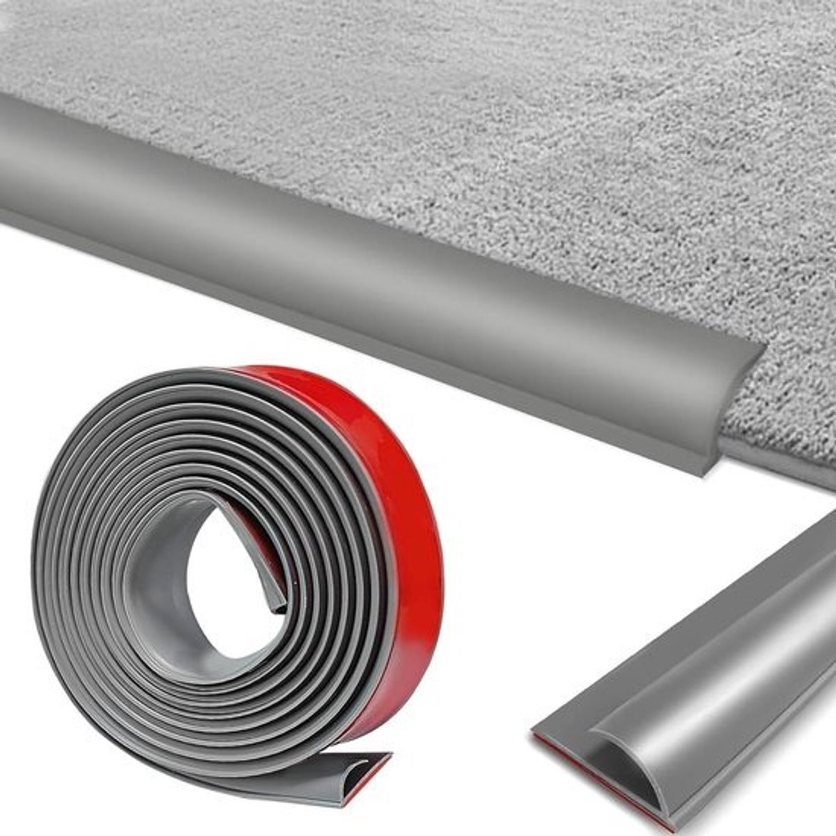 PVC Overgangslijst - Zelfklevend - Voor Tapijt en Harde Vloeren - 5m