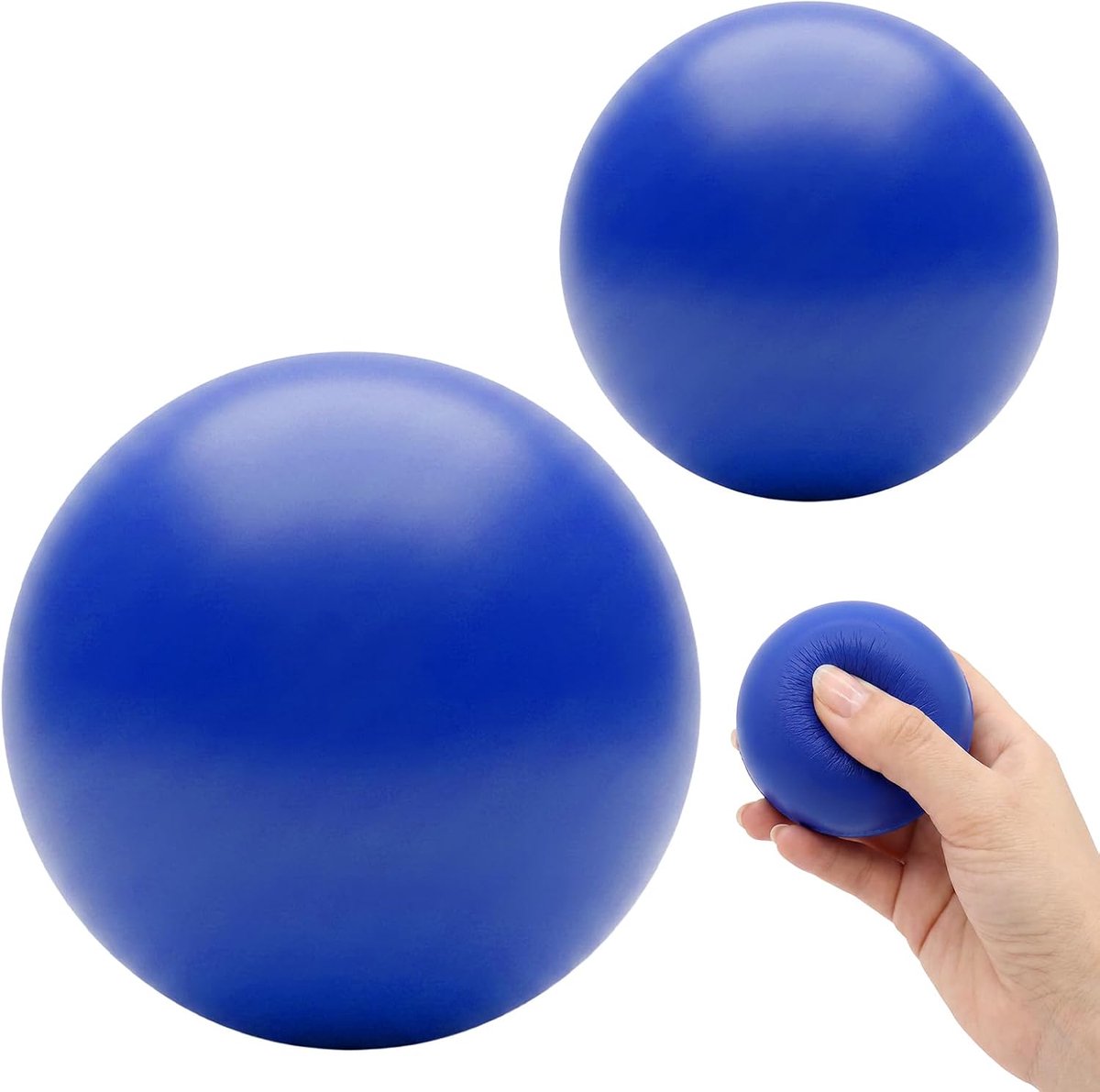 2 stuks handdrukballen, anti-stress-ballen, blauw