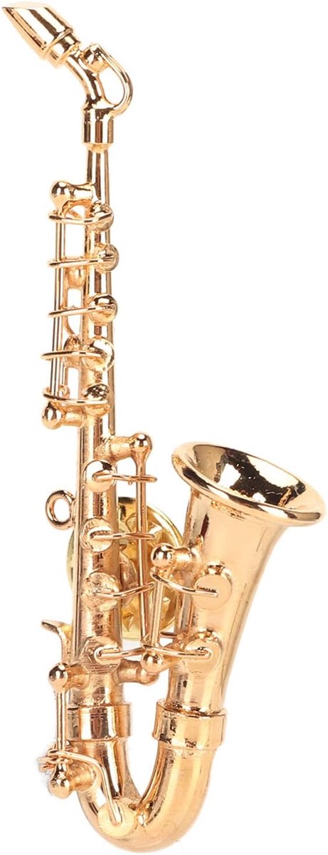 Muziekinstrument broche, 1,7 inch miniatuur mode saxofoon broche, draagbare messing muziekinstrument reversspeldjes met rood fluweel gevoerd voor muzikaal ,