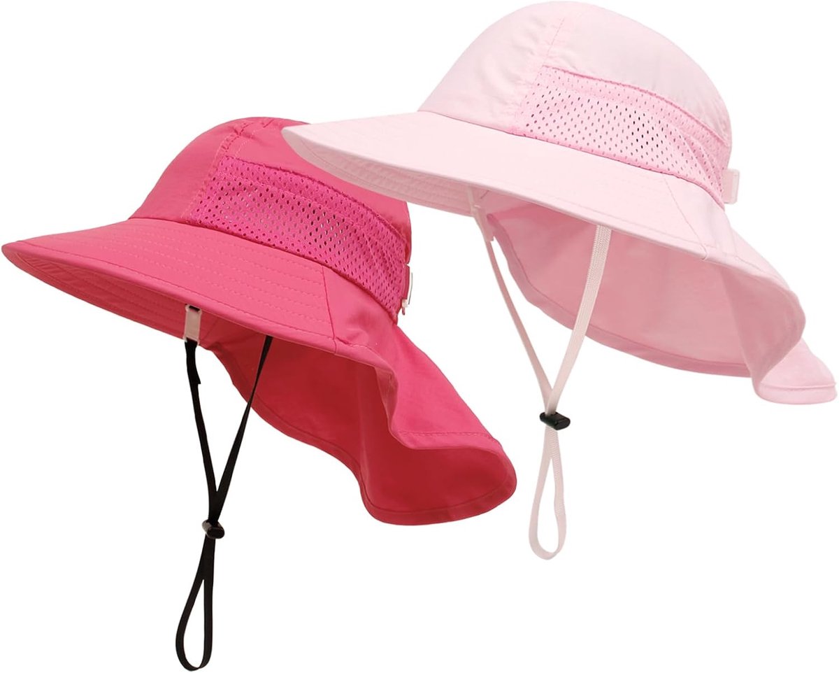 Babyzonnehoed voor meisjes en jongens, nekbescherming, ademend, bucket-hoed, babystrandhoed, zomerhoed voor peuters