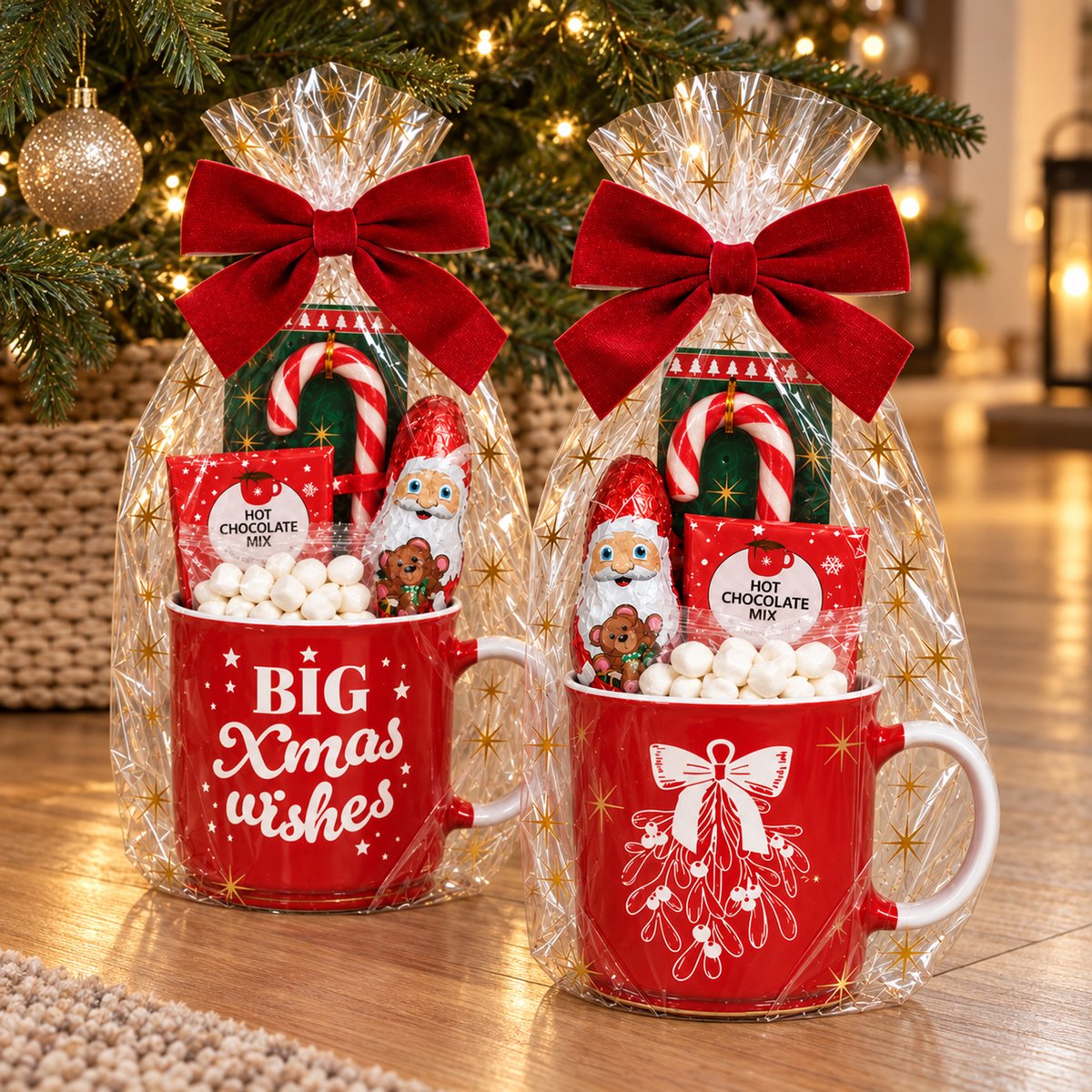 EasyMart Kerstmokken Cadeauset – Kerstpakket – 2 x 700 ml – Kerstcadeau met Chocolademelk, Marshmallows, Chocolade en Candy Canes – foto 8