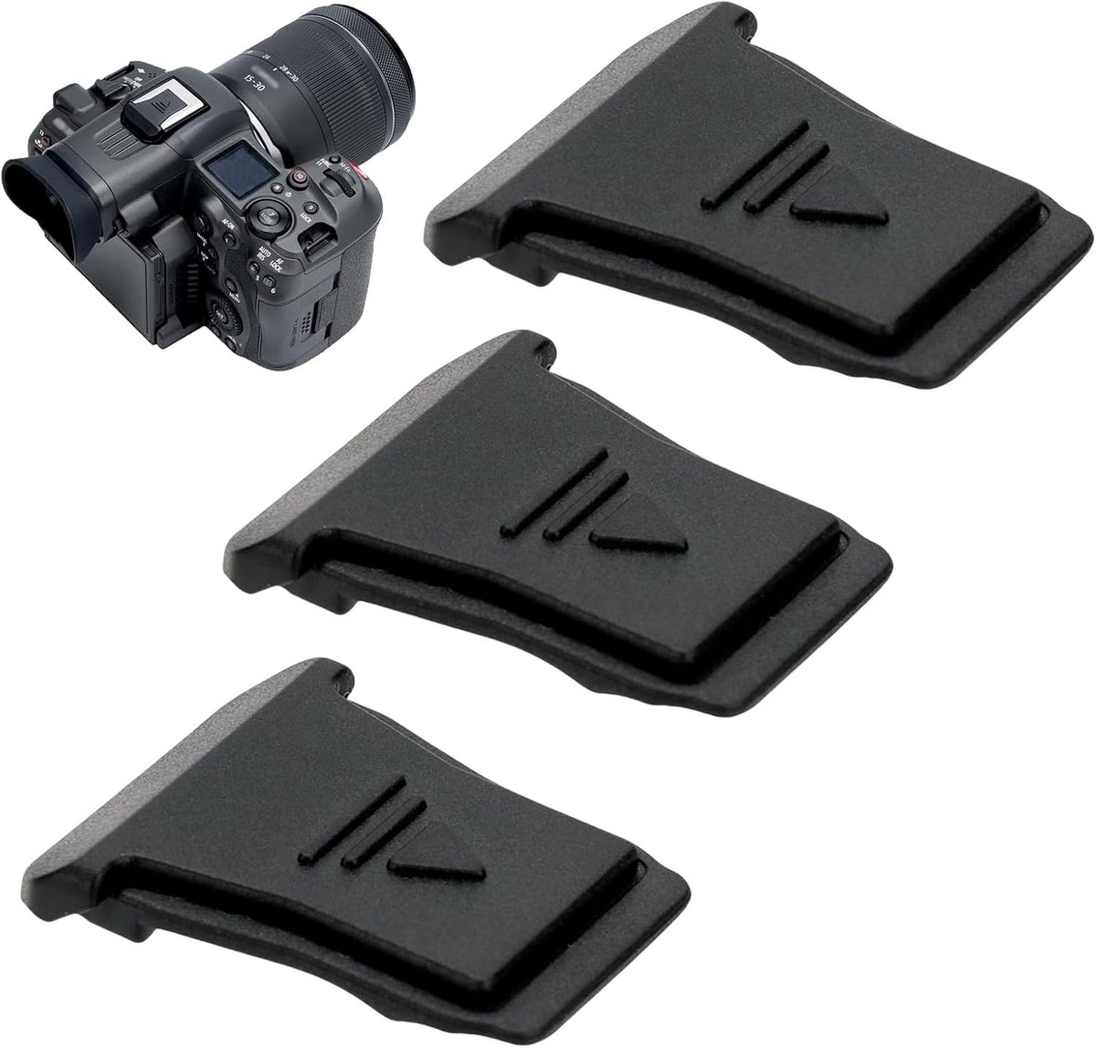 3 Stuks Flitsschoenhoes, Flitsschoenhoes voor Canon EOS-serie R3 R5II R5C R6II R7 R8 R10 R50, bescherming tegen stof en Vuil, Behoudt Ingebouwde Flitserfunctie, Vervangt Canon ER-SC2