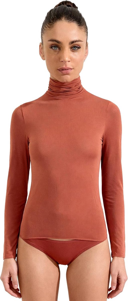 Pura Dames ondershirt lange mouwen met kasjmier kant elegant thermisch warm basislaag