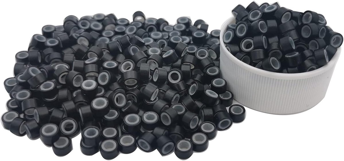 500 stuks 5 mm siliconen microrings voor haarverlenging en -vrdichting, schakelkralen voor I-tip extensies van echt haar