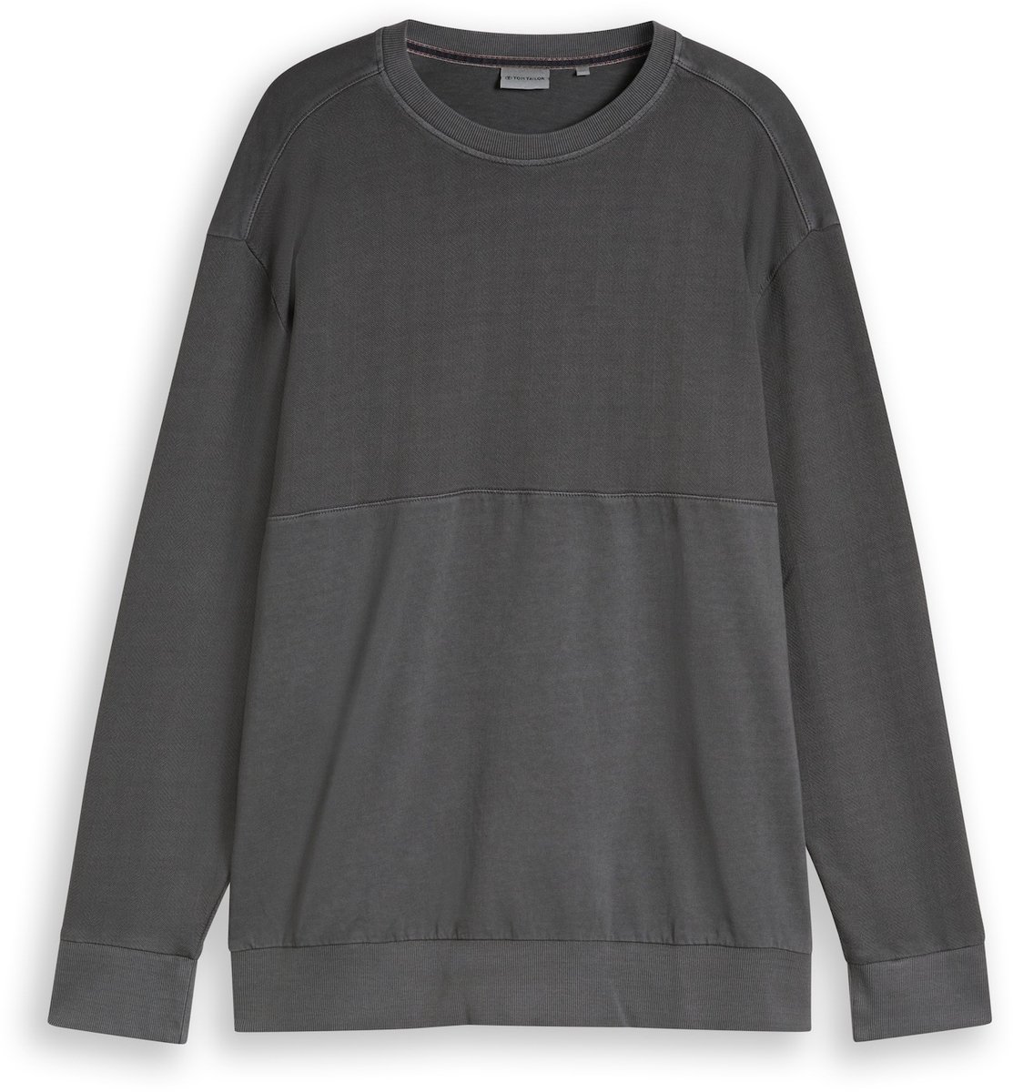 Tom Tailor - Plus Size - Sweatshirt in used-look - Maat 4XL - Tarmac Grey