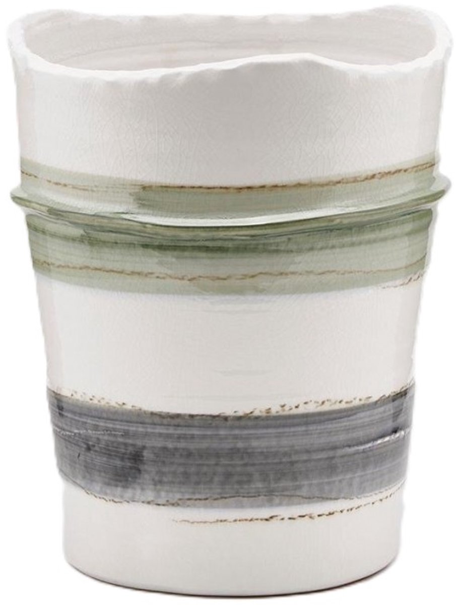 EDG - Bloempot - Keramiek - wit - D28 x H32 cm - Opening 23 cm