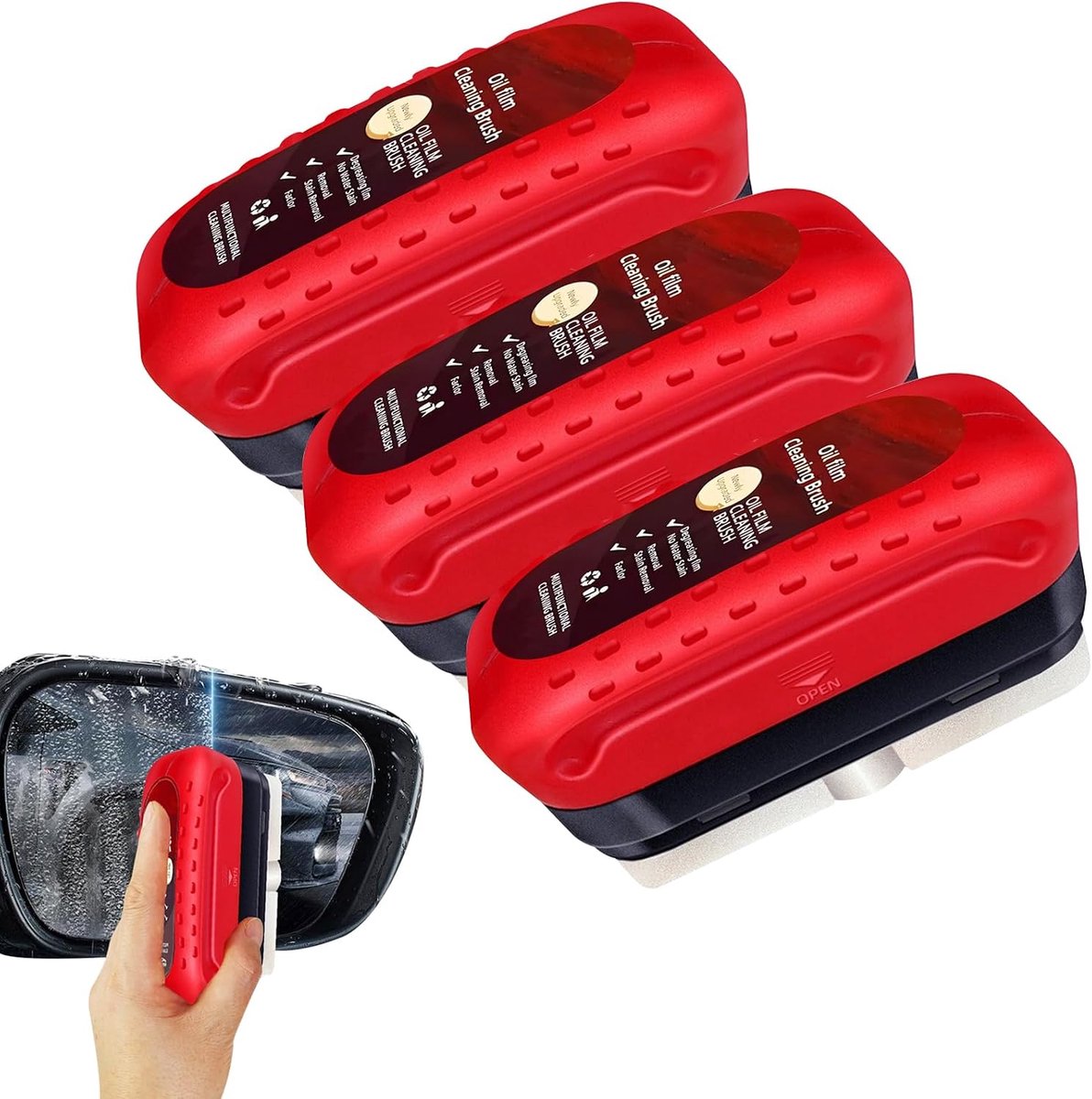 Auto Glass Oil Vlekverwijderaar - 3 stuks - Oliefilm schoonmaakborstel - Auto Accessoires - Glas Coating voor Voorruit