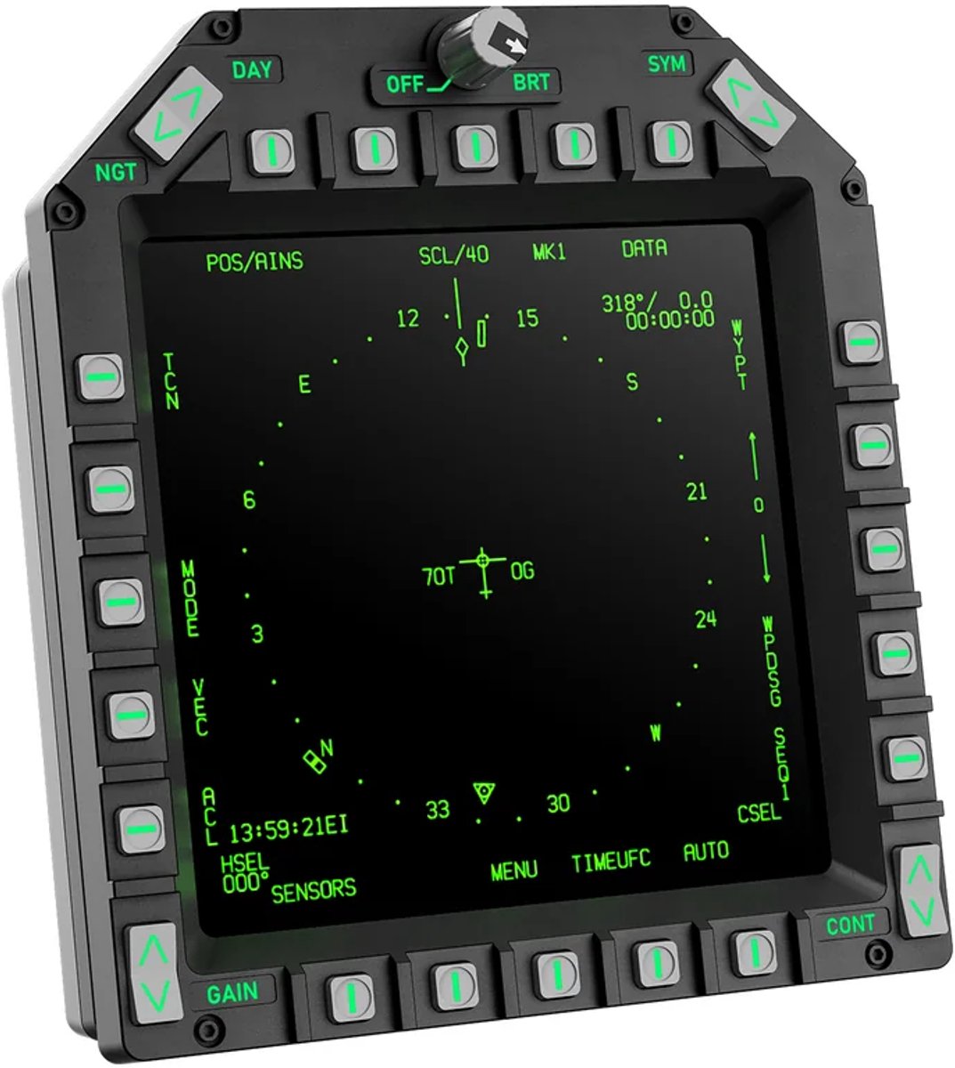 MOZA AMPCD Display Panel – Displaypaneel voor vluchtsimulator – Fighter Jet Cockpit – PC