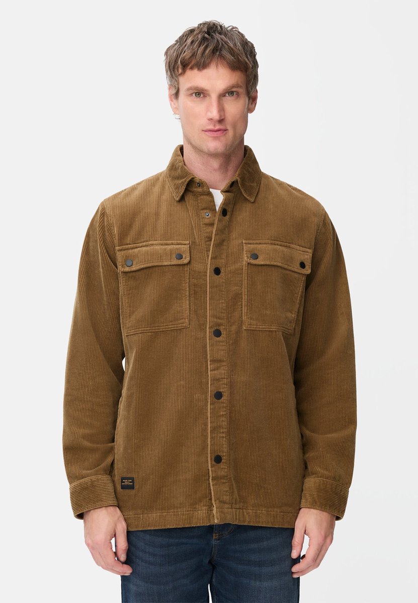 camel active Cord overshirt van 100% katoen - Maat menswear-L - Sepiabruin