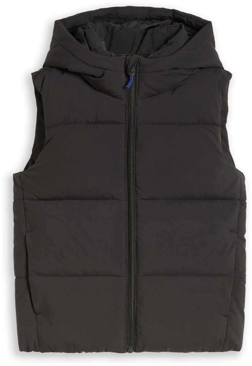 Tom Tailor - Puffer-vest met capuchon - Maat 104/110 - Coal Mine Grey