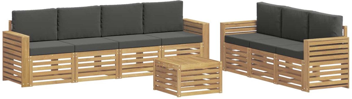 vidaXL - Sofa-Sets - 8 - st - Wit - en - antracietkleurig - Polyester