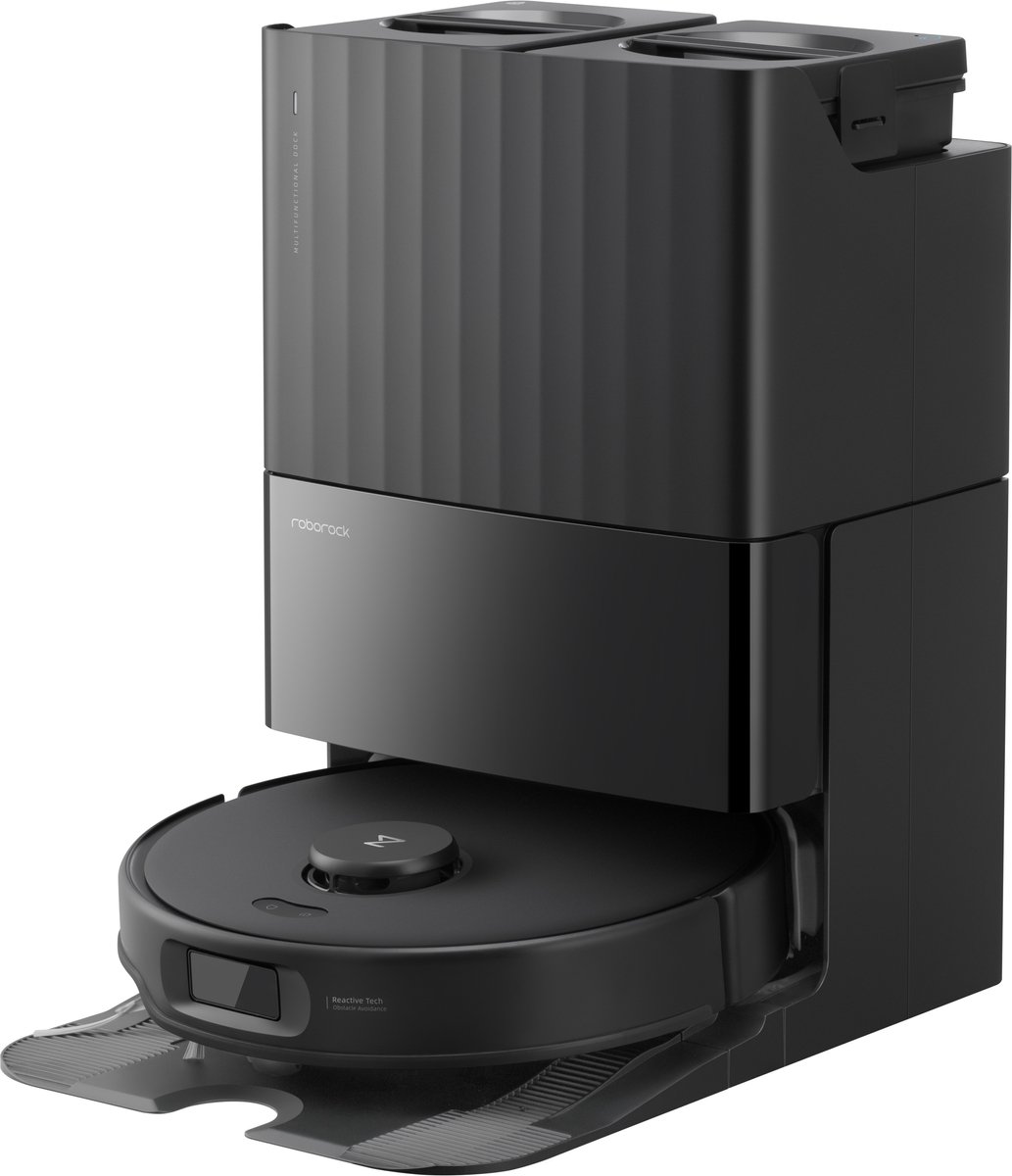 Roborock Qrevo Edge S5A robotstofzuiger - 18500Pa - met dweilfunctie&Liftable mop - anti-verstrengeling - obstakelvermijding - individuele tapijtstrategie - ultradun design - 75 °C heet water mopwas - Zelfreinigend - Zwart - S8 Pro Ultra upgrade
