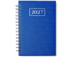 Agenda de bureau 2027 - Agenda journalier - Couverture rigide à reliure spirale en PU rembourrée en bas-relief 352 pages - A5