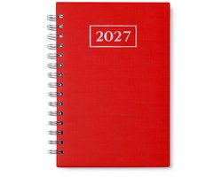 2027 Bureau agenda - Dag agenda - Hardcover spiraal ringband gewatteerde PU-cover in laag relief 352 pagina's- A5