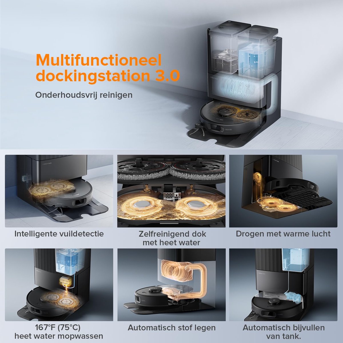 Roborock Qrevo Edge S5A Robotstofzuiger Wit 18500Pa - afbeelding 2