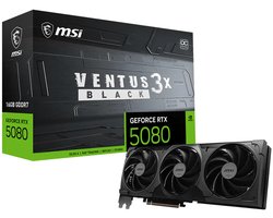 MSI GeForce RTX 5080 VENTUS 3X OC BLACK - 16GB GDDR7 - PCIe 5.0