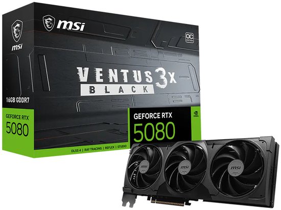 MSI GeForce RTX 5080 VENTUS 3X OC BLACK 16 GB