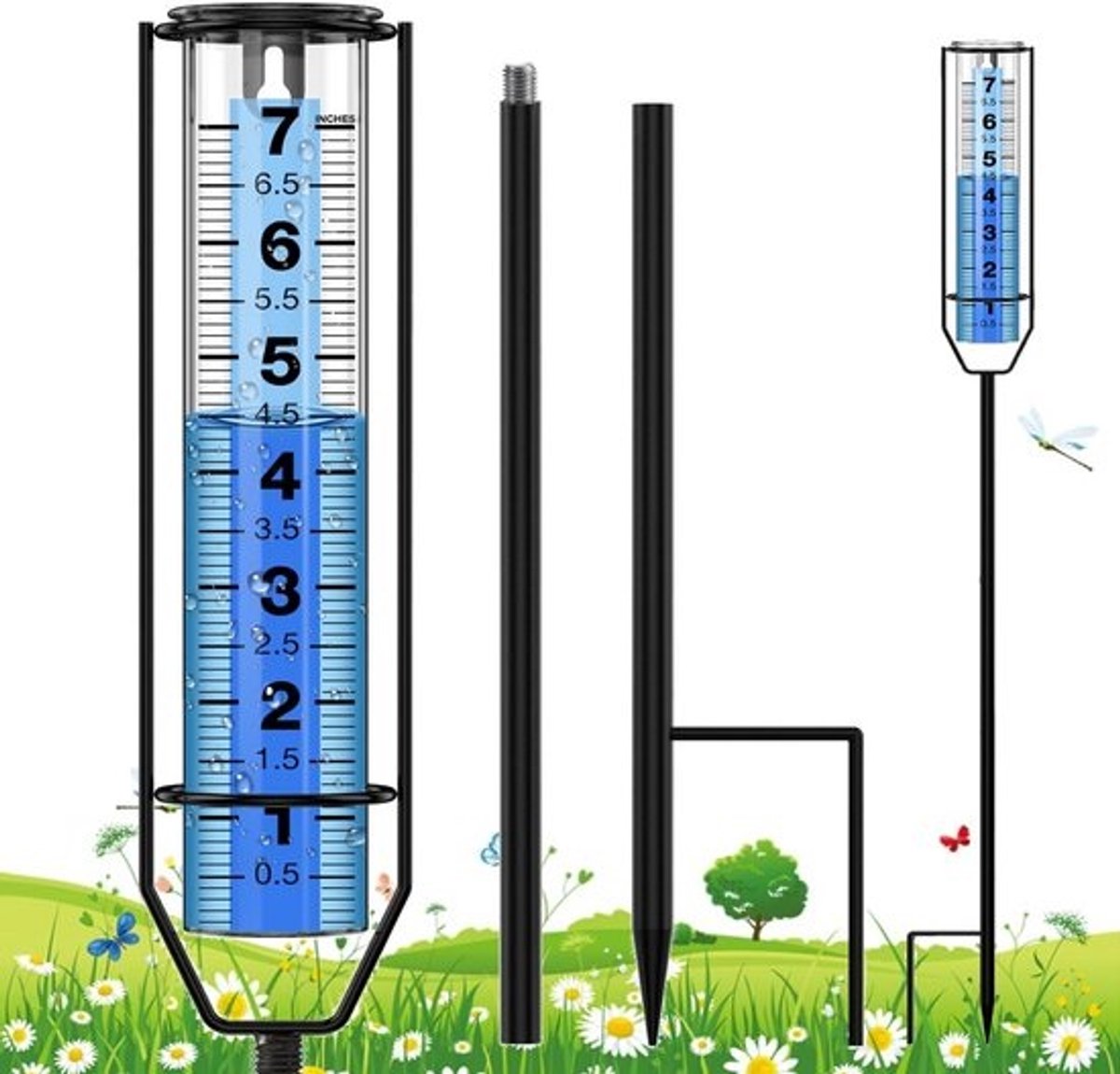 Regenmeter voor Buiten met Verstelbare Hoogte en Grote, Duidelijke Maataanwijzing