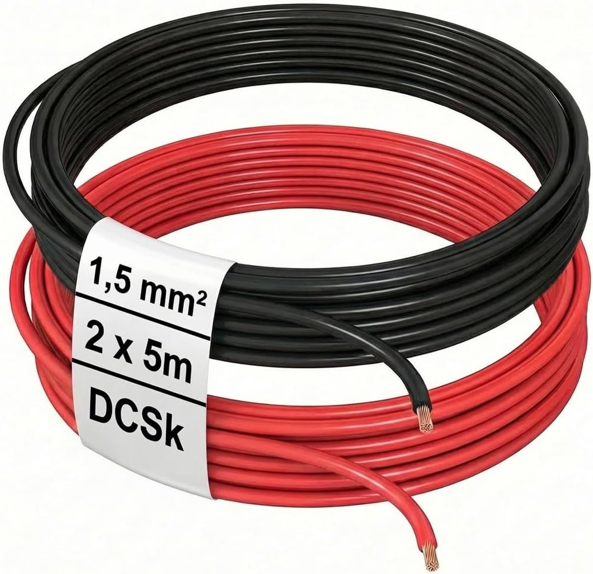 1,5mm² - 5m - voertuig kabel FLRY B asymmetrisch - 1,50 mm² - voertuig kabel streng - set kleur rood/zwart - 5 m ring