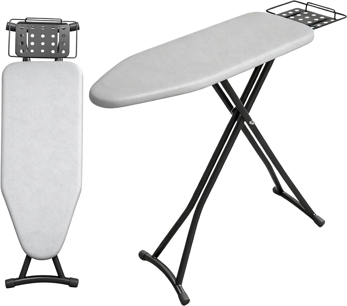 Strijkplank voor stoomstrijkijzer, inklapbaar en in hoogte verstelbaar met hittebestendige strijkstandaard, 4-laagse bekleding, 110 x 31 cm