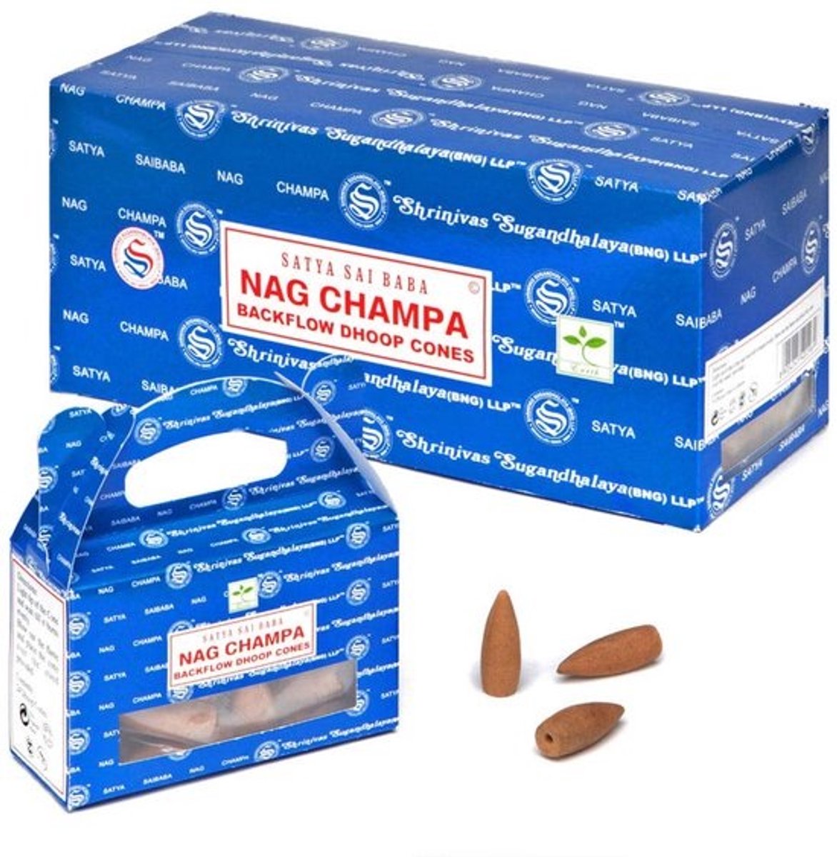 Backflow Wierook Kegels Nag Champa Set 6 Verpakkingen