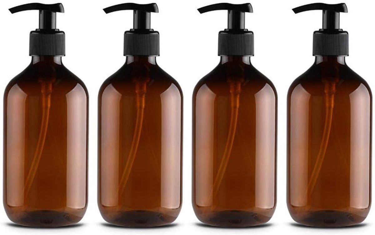 Douchegel Flessen, 300ml Hervulbare Pomp Flessen voor het Doseren van Lotions Shampoos 4 Stks