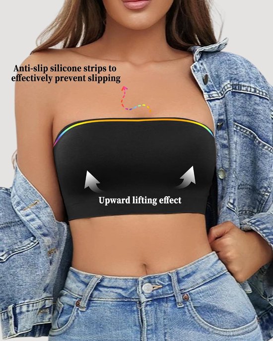 beha voor dames, zonder bandjes, bandeau-top, ongevoerd, stretch-bovendeel — afbeelding 3