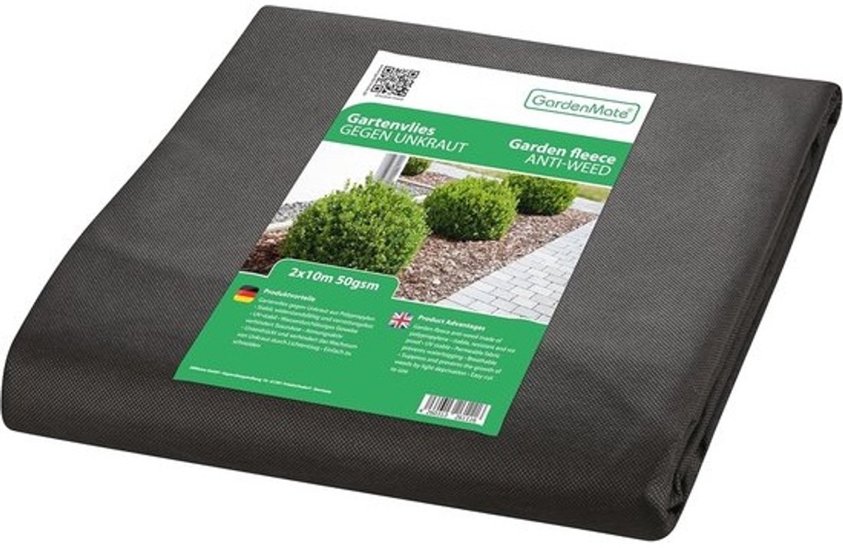 Worteldoek 50g/m² - anti-onkruiddoek - scheurvast en waterdoorlatend - 2m x 10m