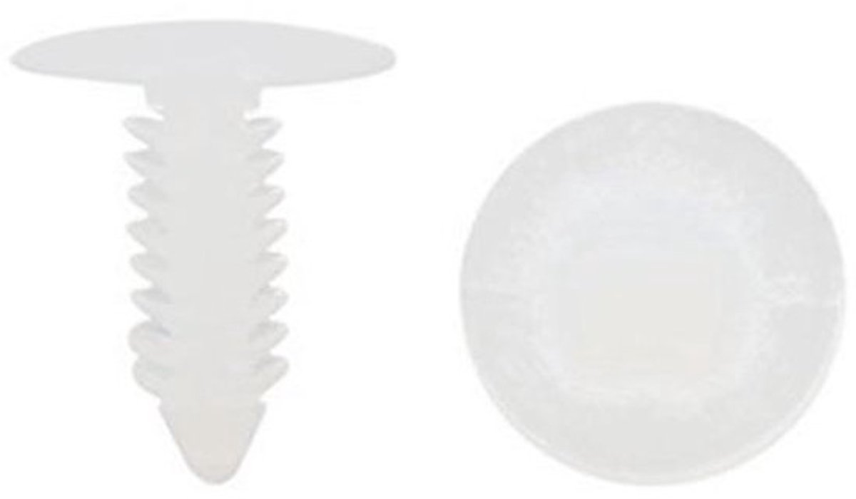 50 Stuks Auto Deur Klinknagels - Bumper Trim Panel Retainer Clips 7mm Wit