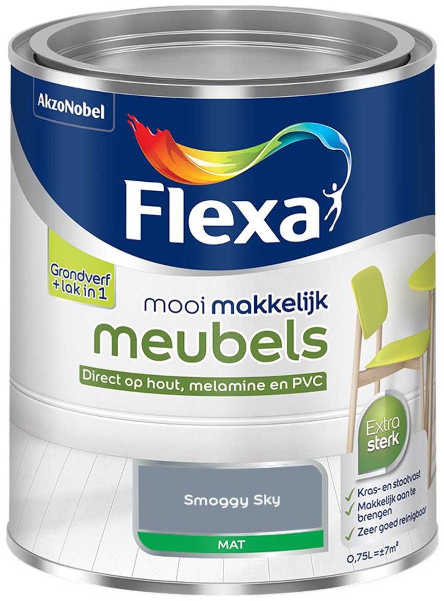 Flexa - Mooi Makkelijk Meubels Mat - Smoggy Sky - 750 Ml - Kleur Van Het Jaar 2027