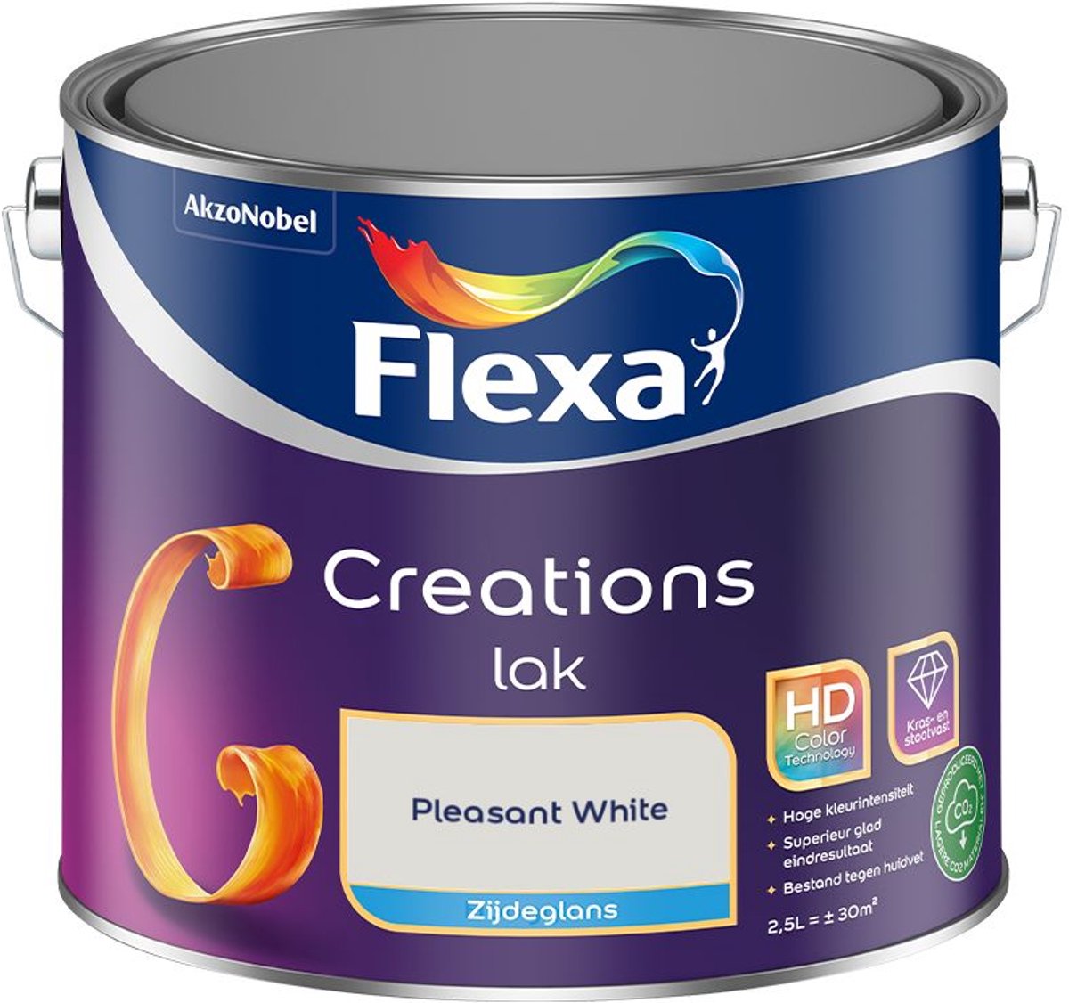 Flexa - Creations Lak Zijdeglans - Pleasant White - 2,5 L - Kleur Van Het Jaar 2027
